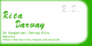 rita darvay business card